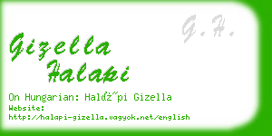 gizella halapi business card